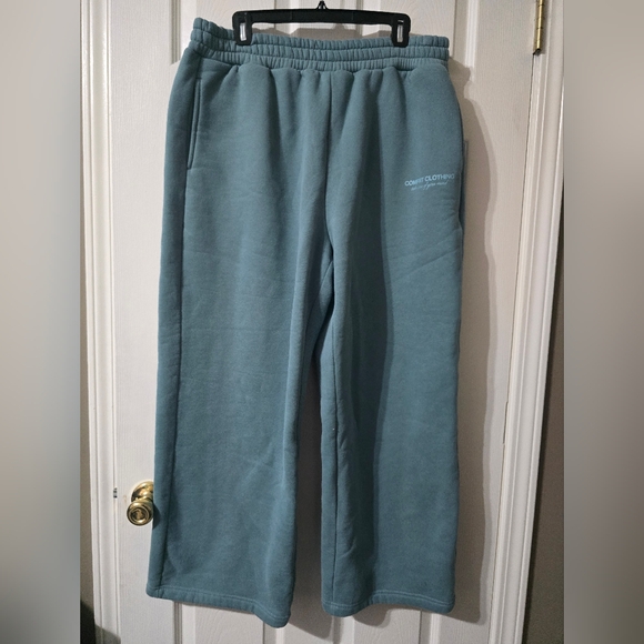 Comfrt You Matter Oversized Baggy Straight/Wide Leg Sweatpants in Jade, Size XL. - Picture 2 of 14